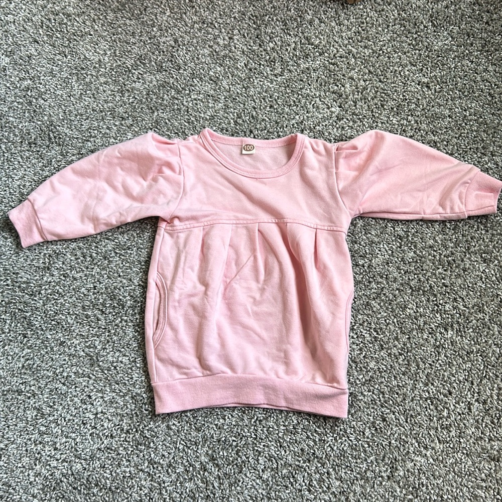 3T toddler girl pink sweatshirt with pockets